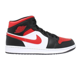 Men's Air Jordan 1 Mid Shoes - Black / Fire Red / White - Sneaker-bargains Nike