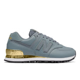 Women's 574 Gold Dip Shoes - Slate / Metallic Gold - Sneaker-bargains New Balance