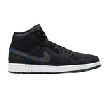 Men's Air Jordan 1 Mid Crater Shoes - Black / Racer Blue / White / Multi-Color