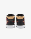 Men's Air Jordan 1 Mid SE Shoes - Black / Sesame / Fire Red / Multi-Color - Sneaker-bargains Nike