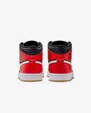 Men's Air Jordan 1 Mid SE Shoes - Black / White / Malachite / Fire Red - Sneaker-bargains Nike