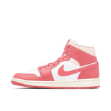 Women's Jordan 1 Mid Shoes - White / Sea Coral / Sail - Sneaker-bargains Nike