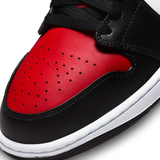 Men's Air Jordan 1 Mid Shoes - Black / Fire Red / White - Sneaker-bargains Nike