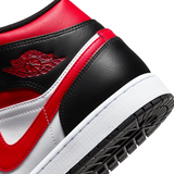 Men's Air Jordan 1 Mid Shoes - Black / Fire Red / White - Sneaker-bargains Nike