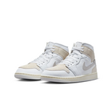 Men's Air Jordan 1 Mid SE Craft Shoes - White / Orewood Brown / Tech Grey / Sail - Sneaker-bargains Nike