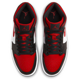 Men's Air Jordan 1 Mid Shoes - Black / Fire Red / White - Sneaker-bargains Nike