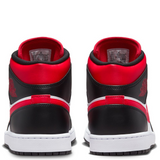 Men's Air Jordan 1 Mid Shoes - Black / Fire Red / White - Sneaker-bargains Nike