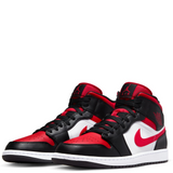 Men's Air Jordan 1 Mid Shoes - Black / Fire Red / White - Sneaker-bargains Nike