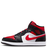 Men's Air Jordan 1 Mid Shoes - Black / Fire Red / White - Sneaker-bargains Nike