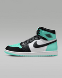 Men's Air Jordan 1 Retro High OG Shoes - White / Green Glow / Black - Sneaker-bargains Nike